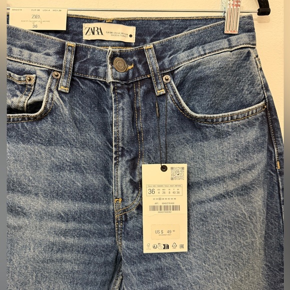 Zara dark denim NWT size 4 jeans - Picture 2 of 4